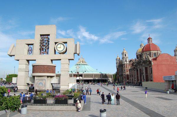 Marian Square of the Americas in La Villa de Guadalupe, including the Shrine of Our Lady of Guadalupe, in Mexico City.