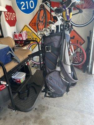 Golf cart bag holder