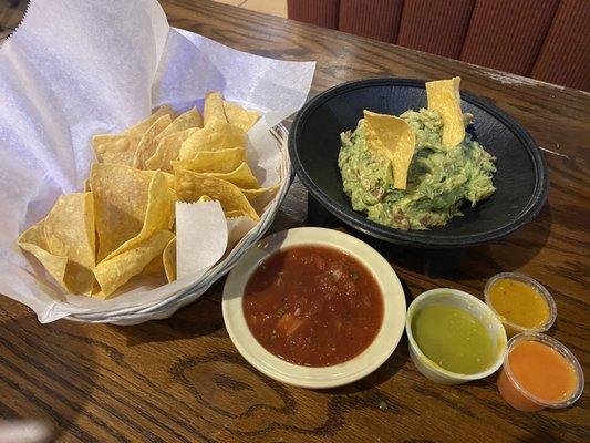 Chips and Salsa & Guacamole Mediano