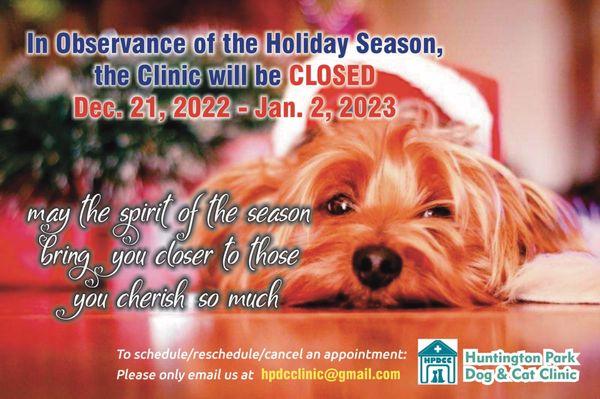 Closed for the Holidays