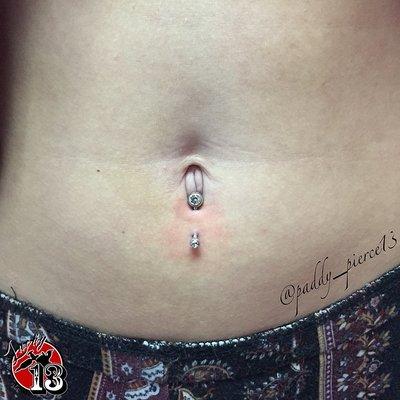 Lower navel piercing by Brandon