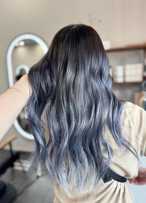 Blue/silver balayage