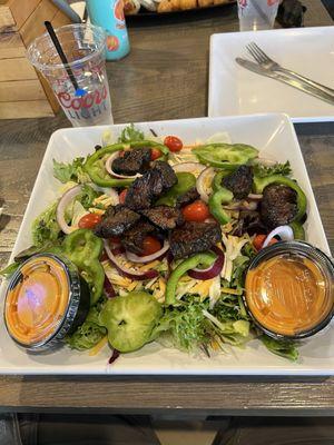 Marinated Oak Barrel Steak Salad. Yummy