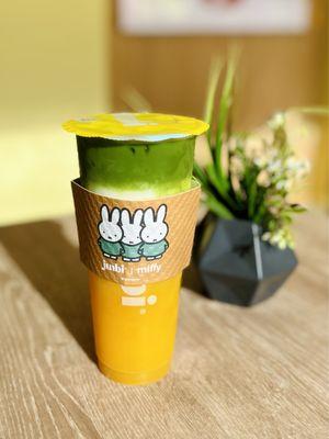 Miffy's Orange Creamsicle Matcha Latte