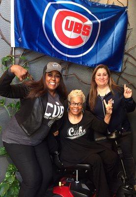 GO CUBS GO!!! Lovely smiles ladies!