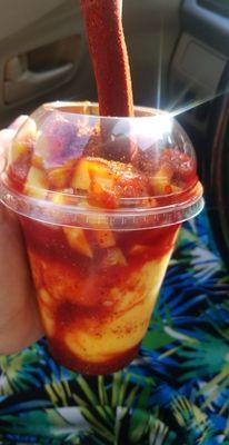 Mangonada. Mango ice cream, fruit chunks, Chile, and Chaney make this a  summer treat.