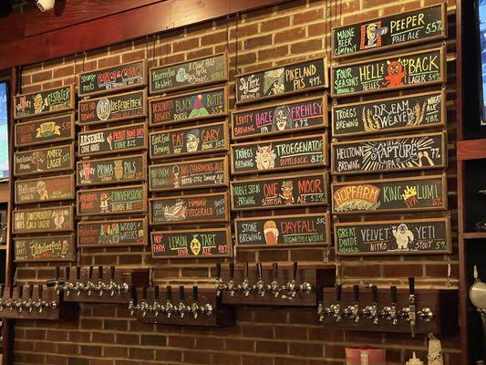 Craft beers on tap