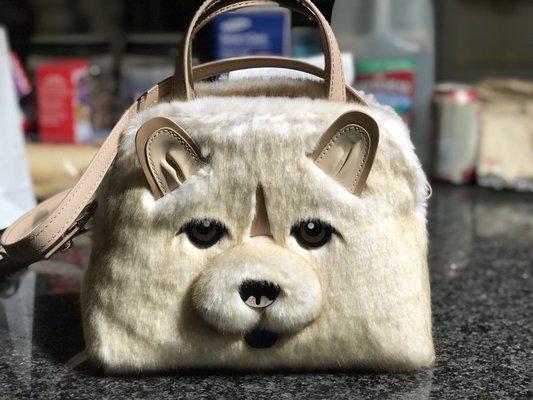 My adorable year of the dog chow purse! A Christmas gift from the Pumpie! I love it!!! Especially for a chow owner like myself!