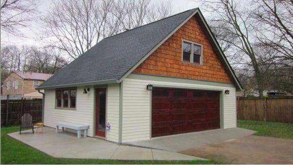 Garage addition with storage space above. Want a pimped out place to park your ride?  Call Stratton Exteriors today!