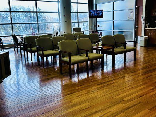 Waiting room. Coffee machine just out of the photo on the right.