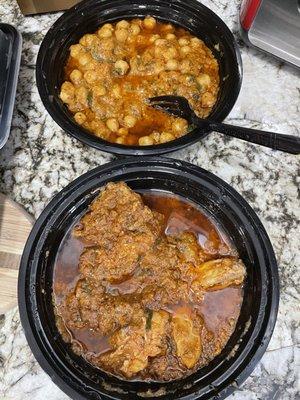 Murgh Chholay Lahori  and Chicken Karahi