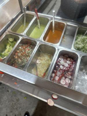 Salsa and fixins bar