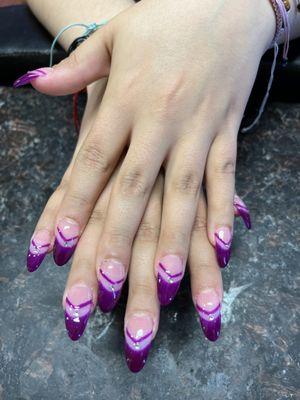 Purple Tips with Gems