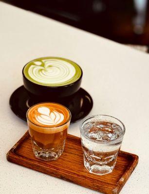 Matcha Latte and Cortado