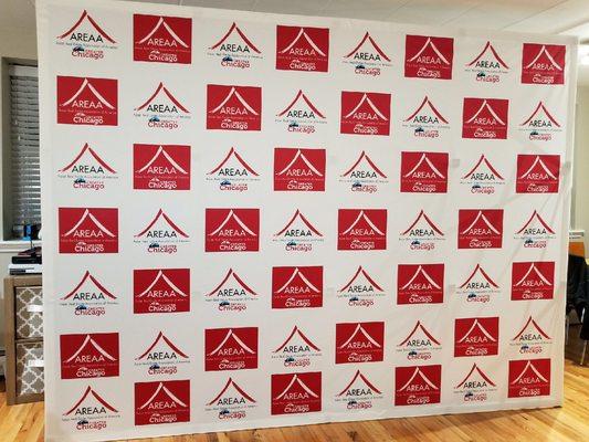 8x10 backdrop fabric banner with hardware for our client.