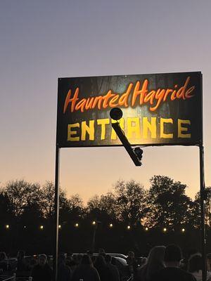 Bates motel hayride entrance