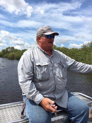 Our wonderful tour guide sharing stories about the history of the Everglades