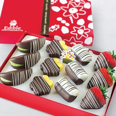 Chocolate covered strawberries, pineapples, bananas, and apples! What's your favorite?