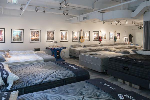 A view of the inside of the Craig's Beds Mattress Store