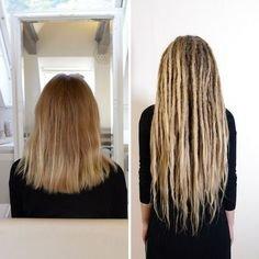 Before/after dreadlock journey