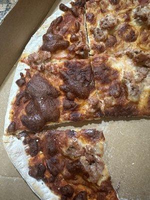 Burnt pizza