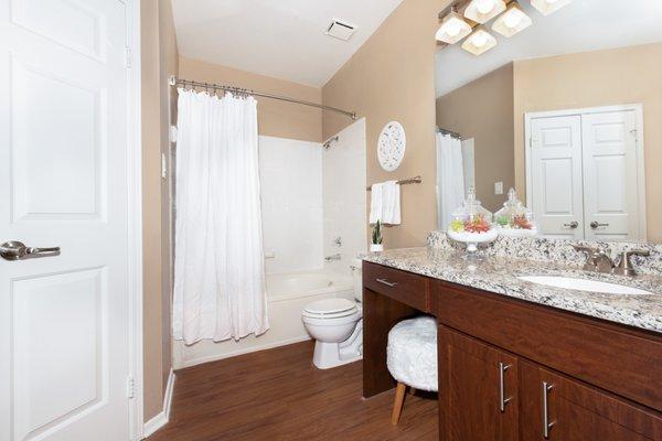 Bathroom with shower and bathtub at Lakeview at Parkside