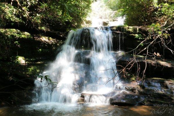 Base of Martin Creek Falls approximate height here is about 15 to 18 feet of the overall 30 feet height of the entire falls.