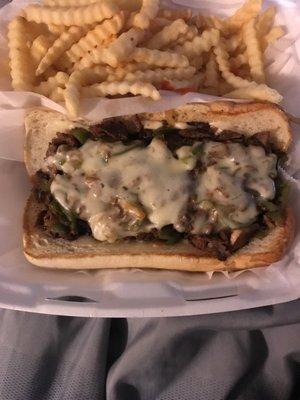 Philly and fries plus a drink 6.99 plus tax