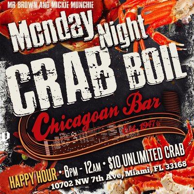 Monday Night Crab Boil! $10 Unlimited