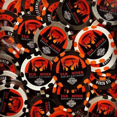 New Elk River Harley-Davidson custom Poker Chips are here! Stop in to check them out