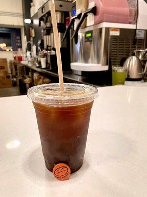 Ice Americano. $4.50 + tax + tip