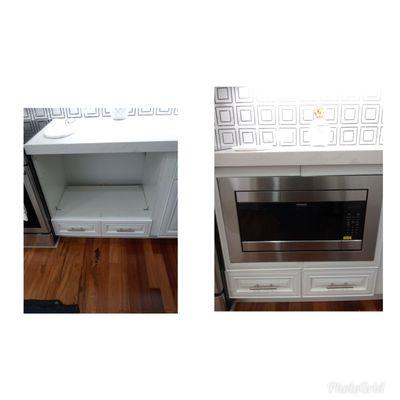 Built-in Microwave with custom cabinet work.