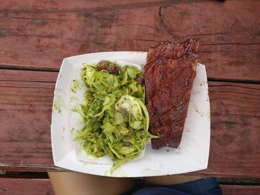 Best rib in town with fennel grape salad