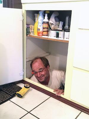 Climbing out of the cabinet :)