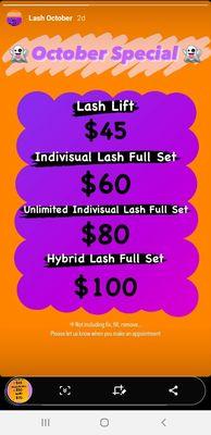 Please check monthly specials