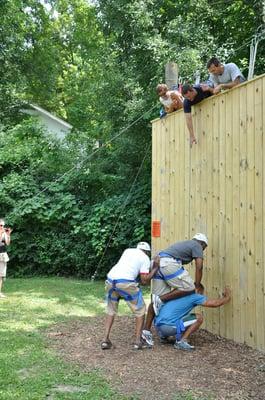 Learn teamwork with Camp Brosius' low ropes challenge course.