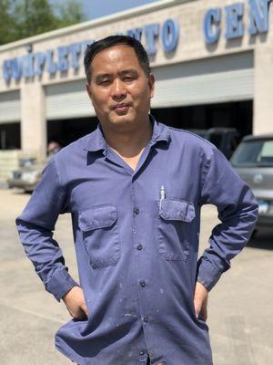 Hui Yu - Lead Auto Body Technician. Graduate from Hangzhou Auto Technical College with over 26 years in auto collision repair & refinish.