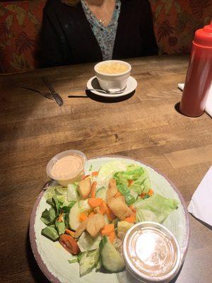 Homemade soup and salad