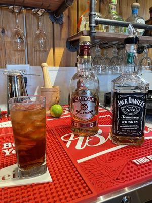 Whisky and coke