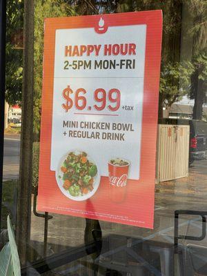 Happy hour special, places closes early at 5pm