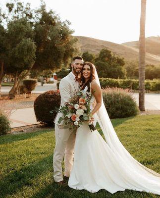 Bridal makeup for wedding at Higuera Ranch.