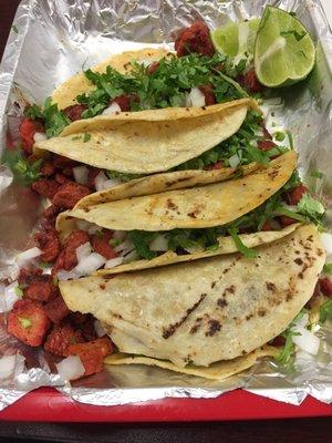 Tacos al Pastor one order of four for $7.99!