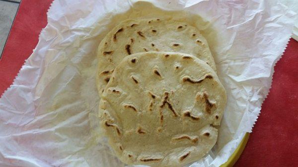 Salvadoran tortillas are thicker than Mexican ones.