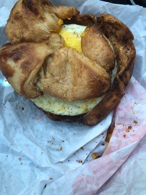 Burnt egg and cheese croissant