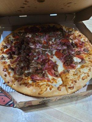 Large meat lovers on hand tossed crust