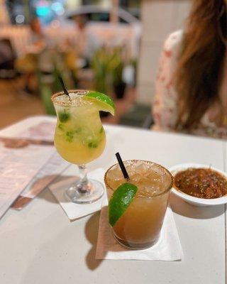 Cucumber jalapeño margarita / $12 + Tamarind margarita / $11