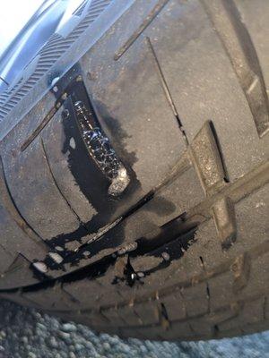 My Nail in the tire that was spray tested at a discount tire earlier.