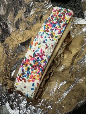 Like how the piece of cake is wrapped in foil