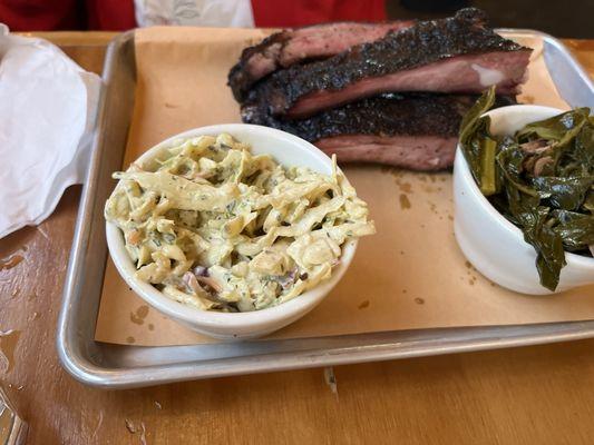 Ribs, coleslaw and FABULOUS collards