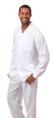 Great spring, summer, fall long poly leisure suit, perfect for those fashionable all white events